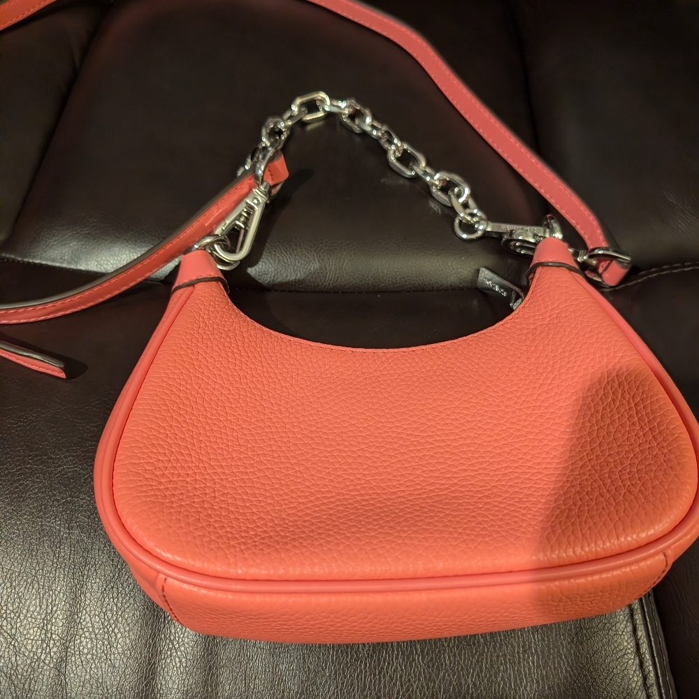 LAST CHANCE NWOT Michael Kors Cora Mini Zip Pouchette Pink Crossbody Bag - Picture 11 of 11